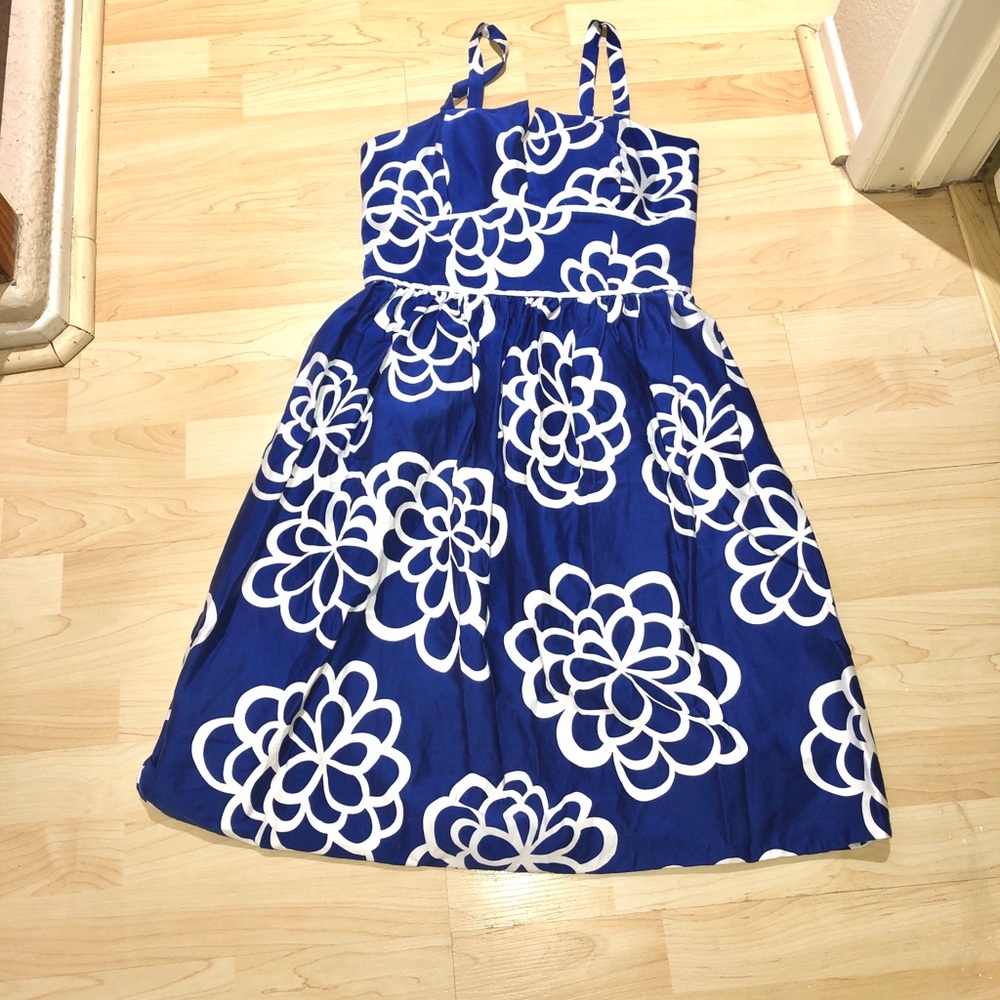 Madison Leigh summer A line Blue Floral Dress